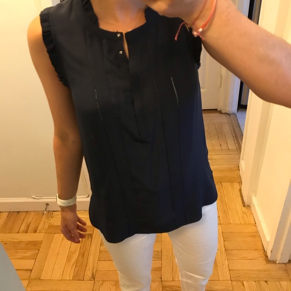 Madewell navy silk top - Picture 6 of 7
